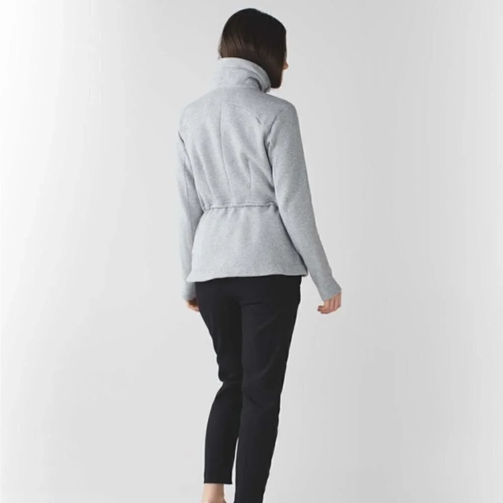 Lululemon &go Take-Off Fleece Jacket Heathered Medium Grey size 4 - Picture 5 of 10
